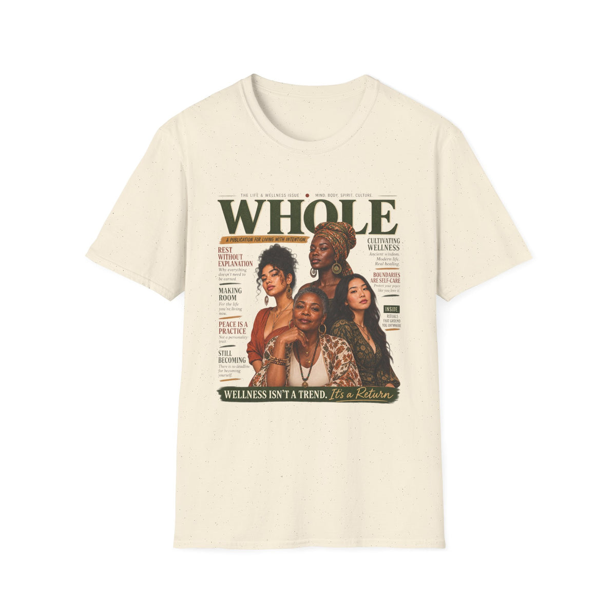 Whole Magazine Cover T-Shirt — Empowering Wellness & Black Women Graphic Tee