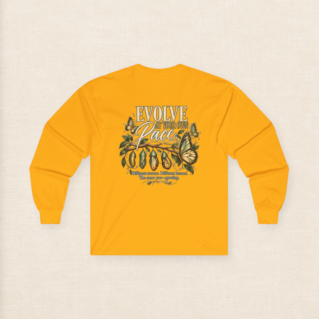 Evolve at Your Own Pace Butterfly Botanical Long Sleeve Tee