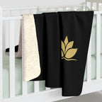 Golden Lotus Sherpa Throw