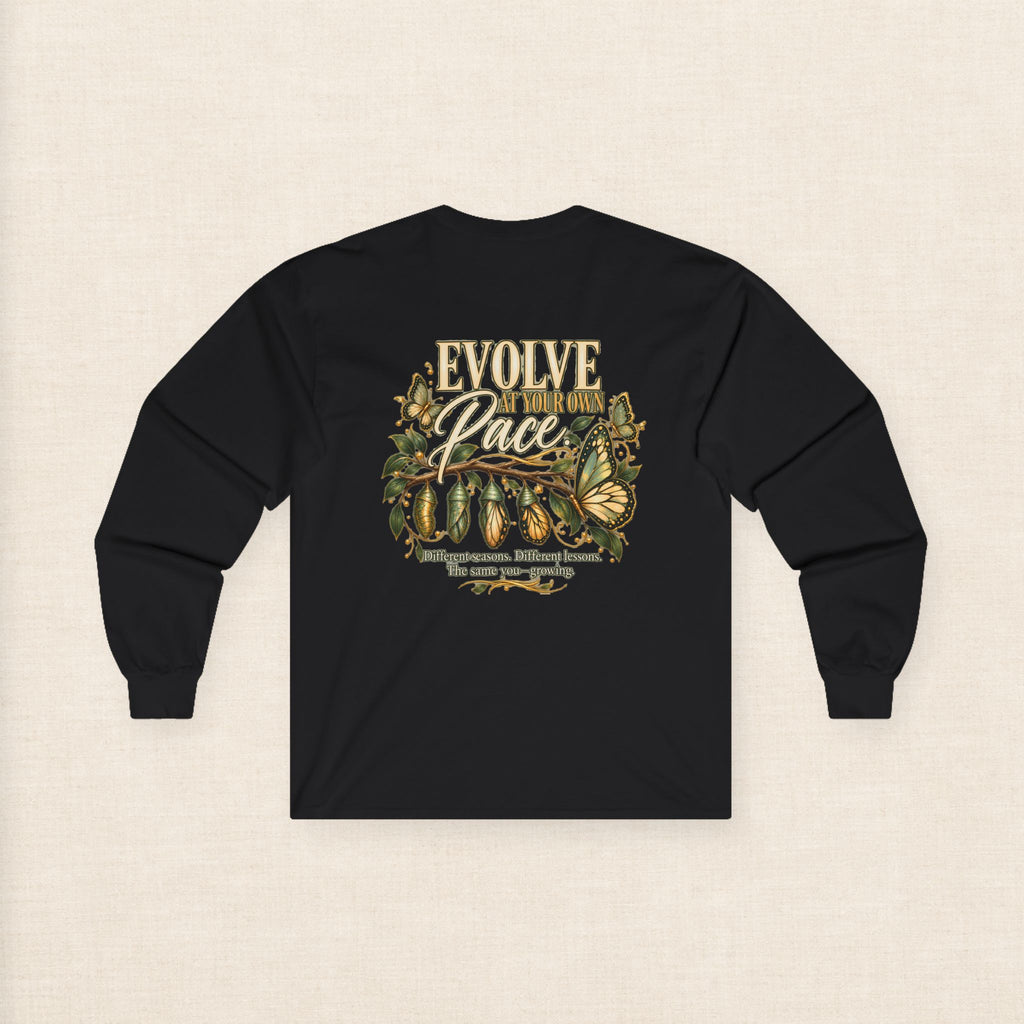 Evolve at Your Own Pace Butterfly Botanical Long Sleeve Tee