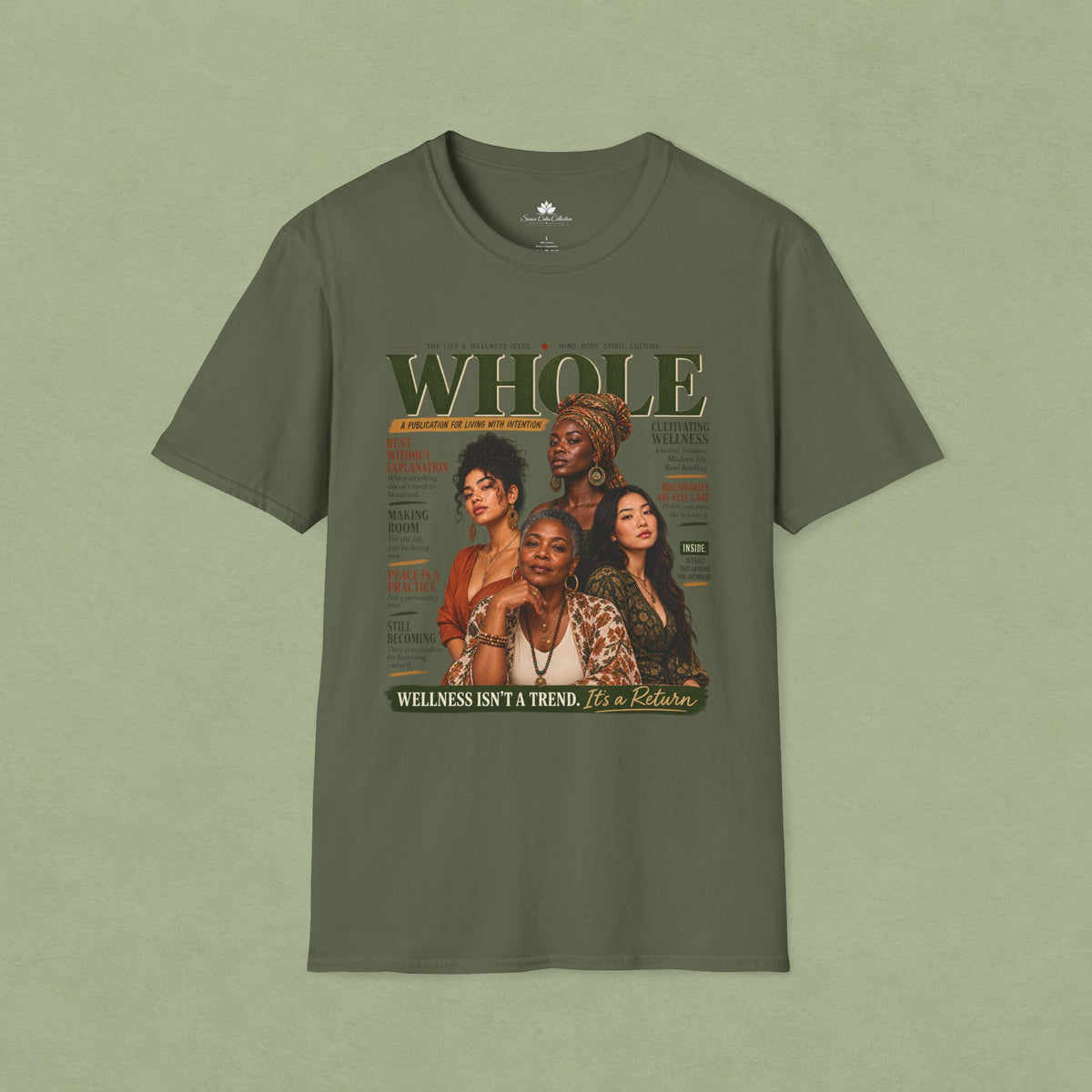 Whole Magazine Cover T-Shirt — Empowering Wellness & Black Women Graphic Tee