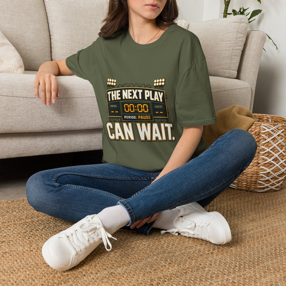 The Next Play Can Wait T-Shirt — Sports Scoreboard Graphic Tee
