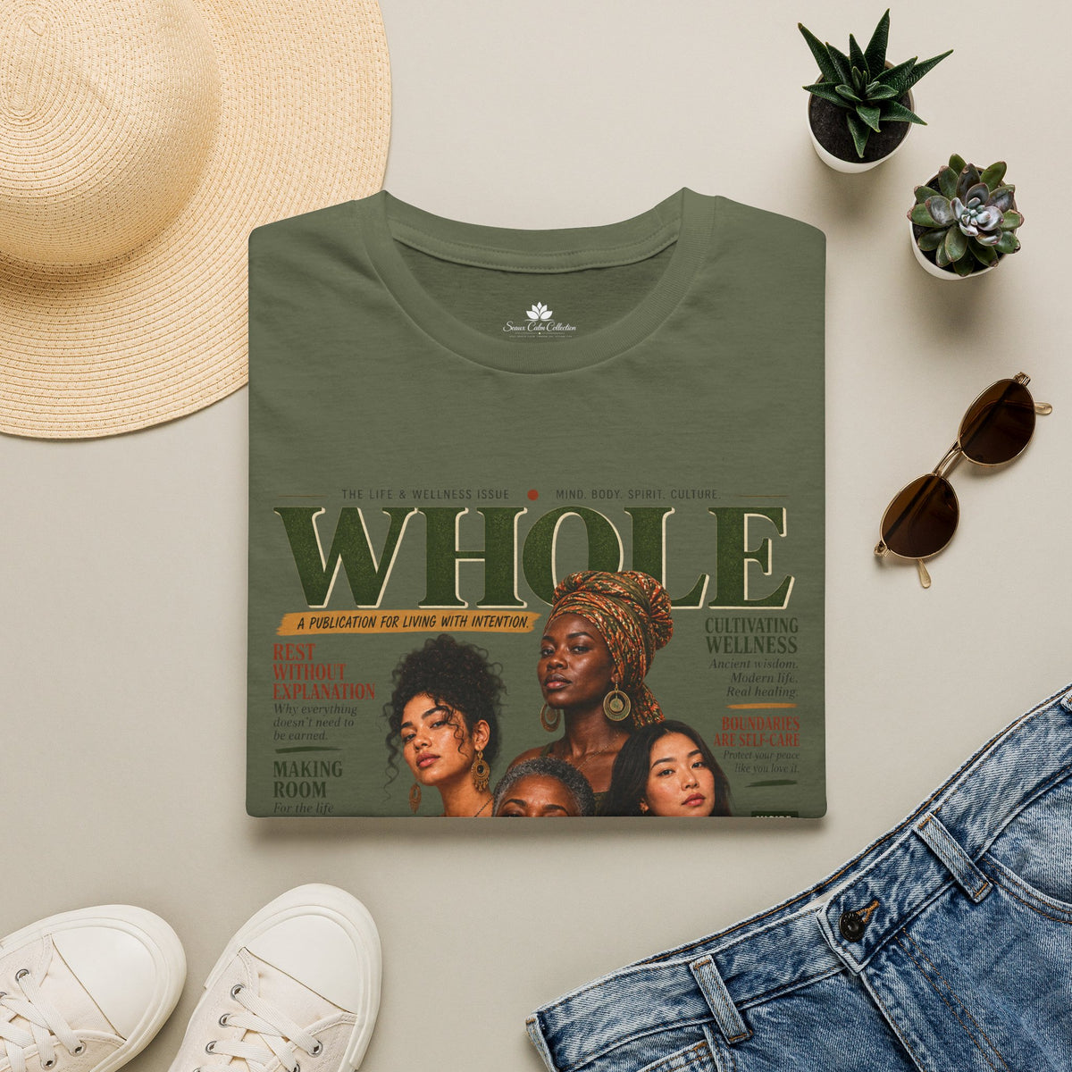 Whole Magazine Cover T-Shirt — Empowering Wellness & Black Women Graphic Tee
