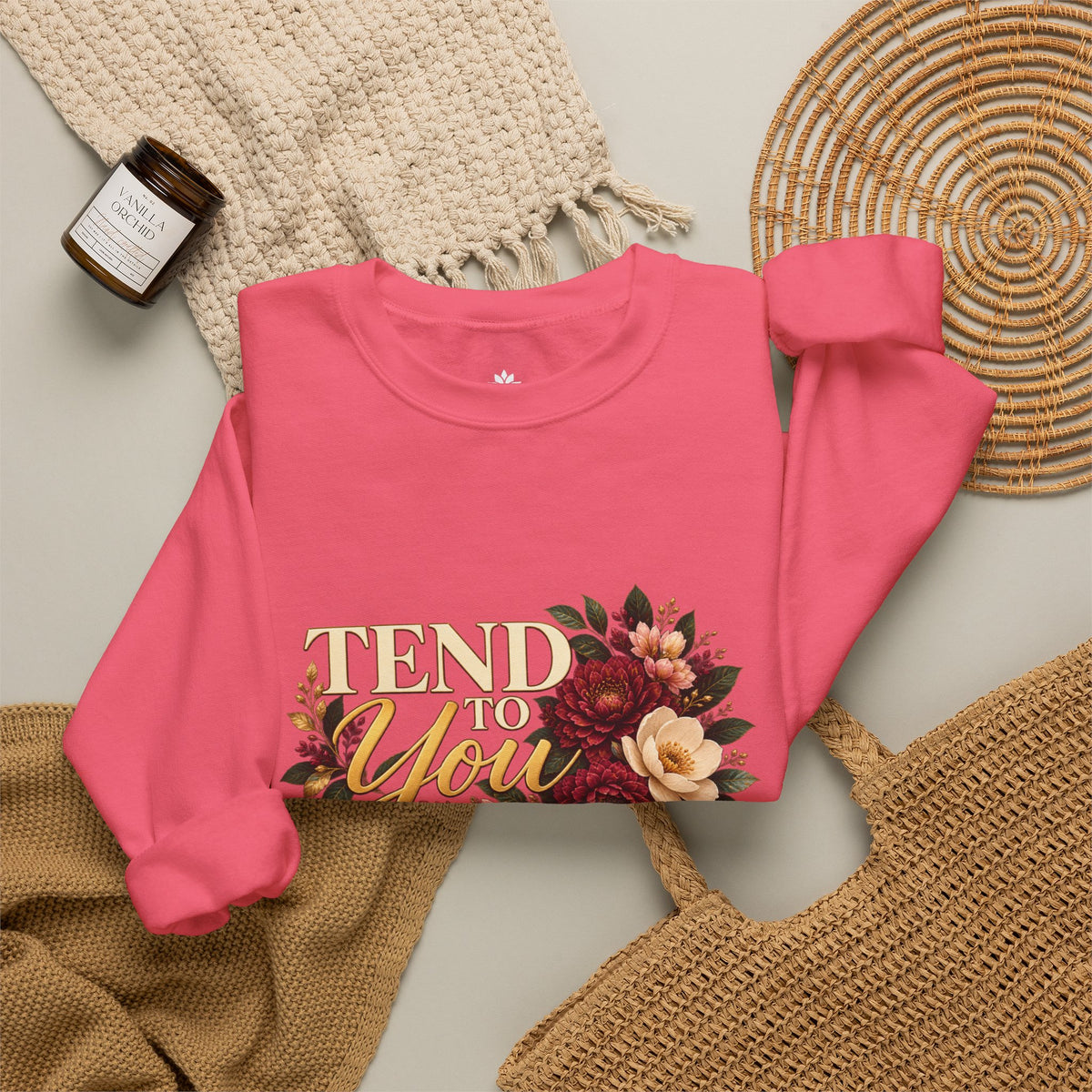 Tend to You Floral Self-Care Crewneck Sweatshirt