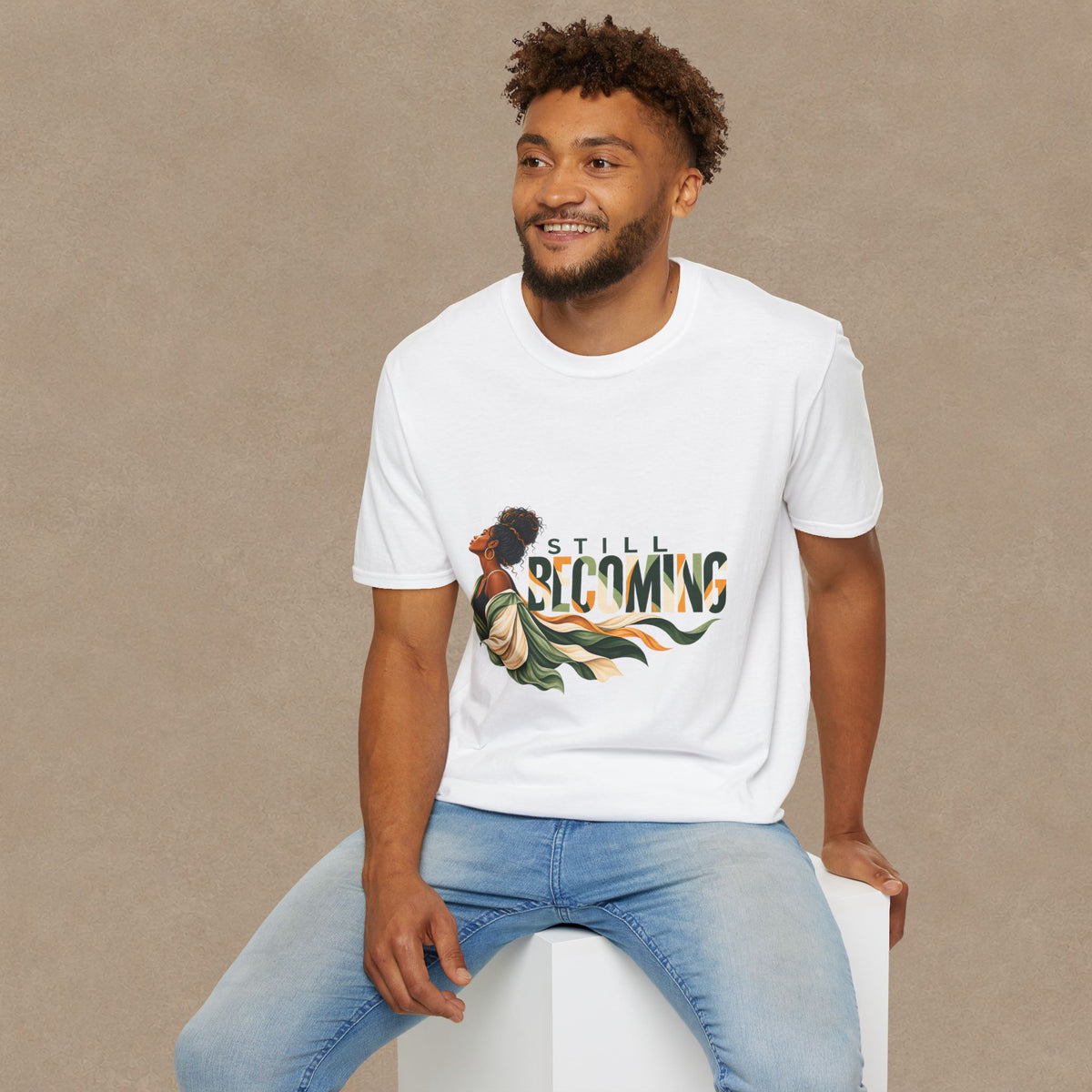 Still Becoming T-Shirt — Empowering Afrocentric Portrait Tee