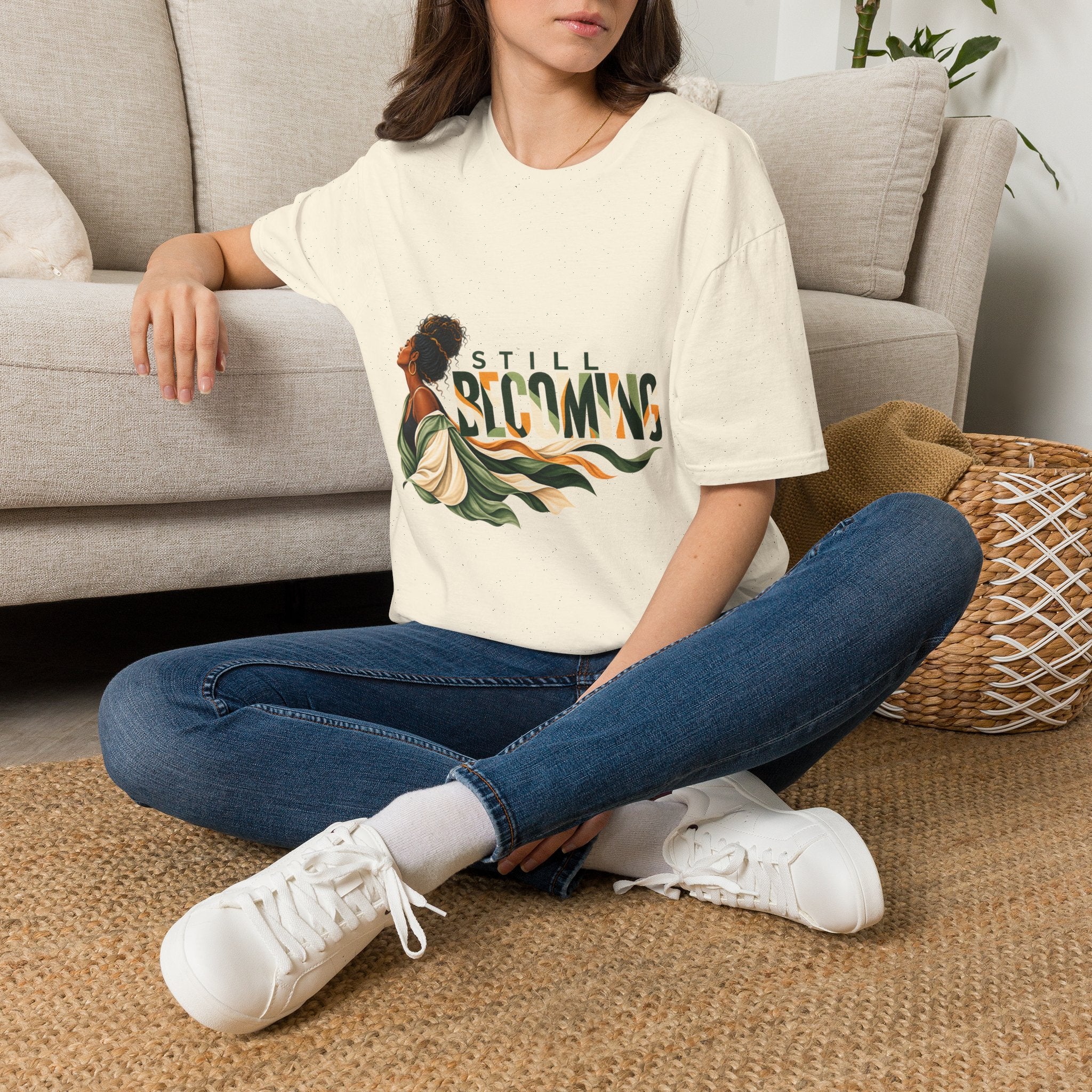 Still Becoming T-Shirt — Empowering Afrocentric Portrait Tee