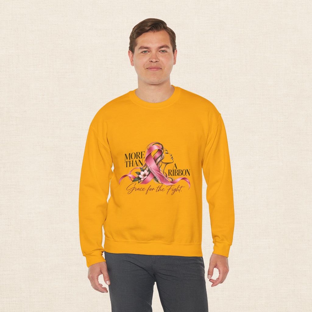 More Than A Ribbon. Space for the Fight. | Breast Cancer Awareness Crewneck Sweatshirt