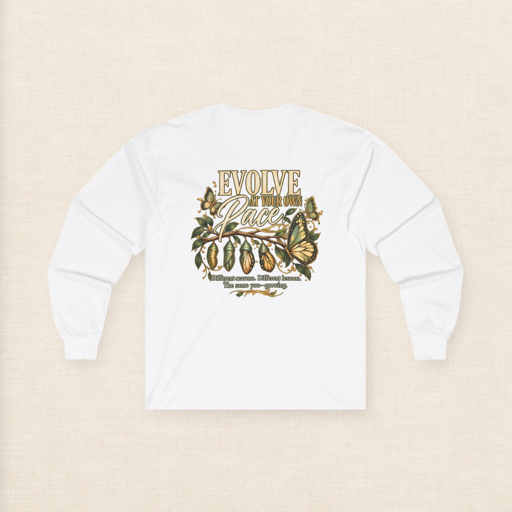 Evolve at Your Own Pace Butterfly Botanical Long Sleeve Tee