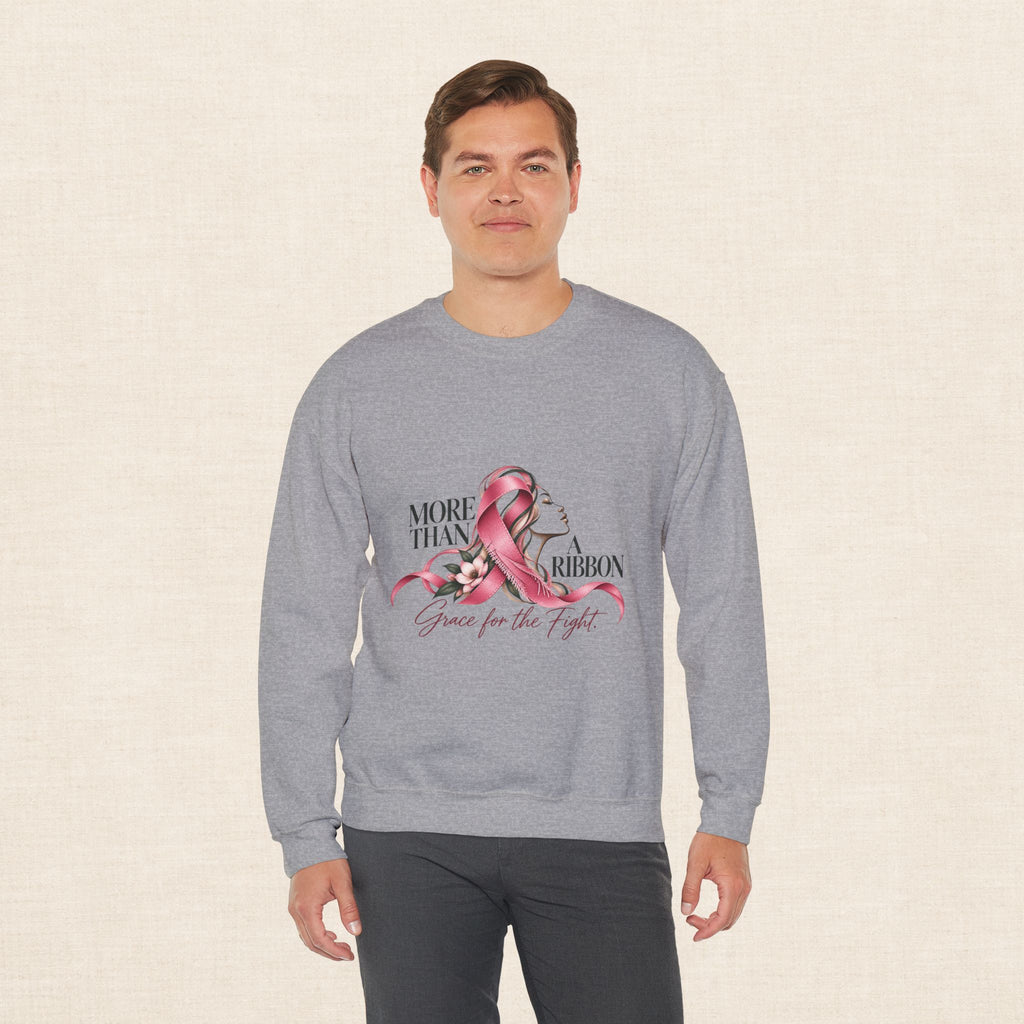 More Than A Ribbon. Space for the Fight. | Breast Cancer Awareness Crewneck Sweatshirt