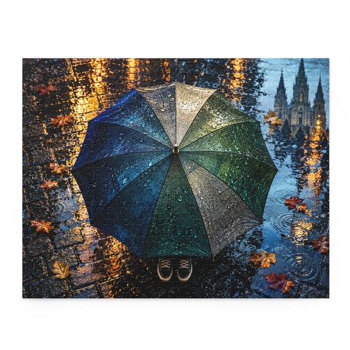 Covered — Rainy Cityscape Jigsaw Puzzle | 252 or 500 Pieces