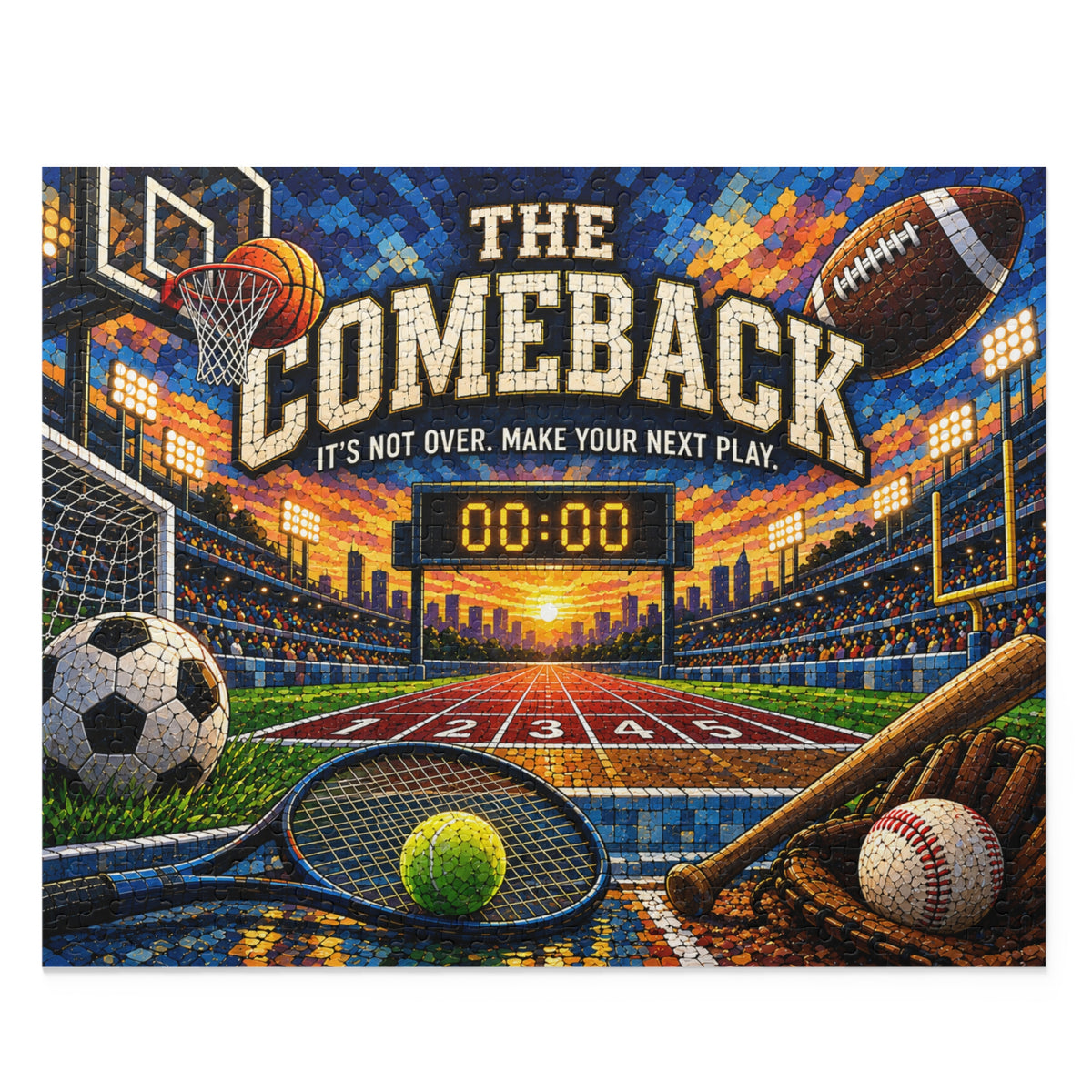 The Comeback Sports Puzzle — Motivational Stadium Jigsaw | 120 or 252 Pieces