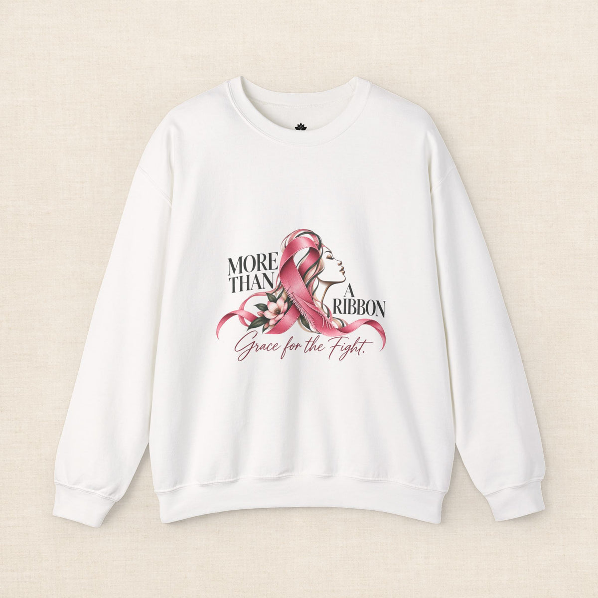 More Than A Ribbon. Space for the Fight. | Breast Cancer Awareness Crewneck Sweatshirt