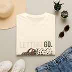 Letting Go T-Shirt — 'Letting Go' Inspirational Graphic Tee with Leopard & Bag Design