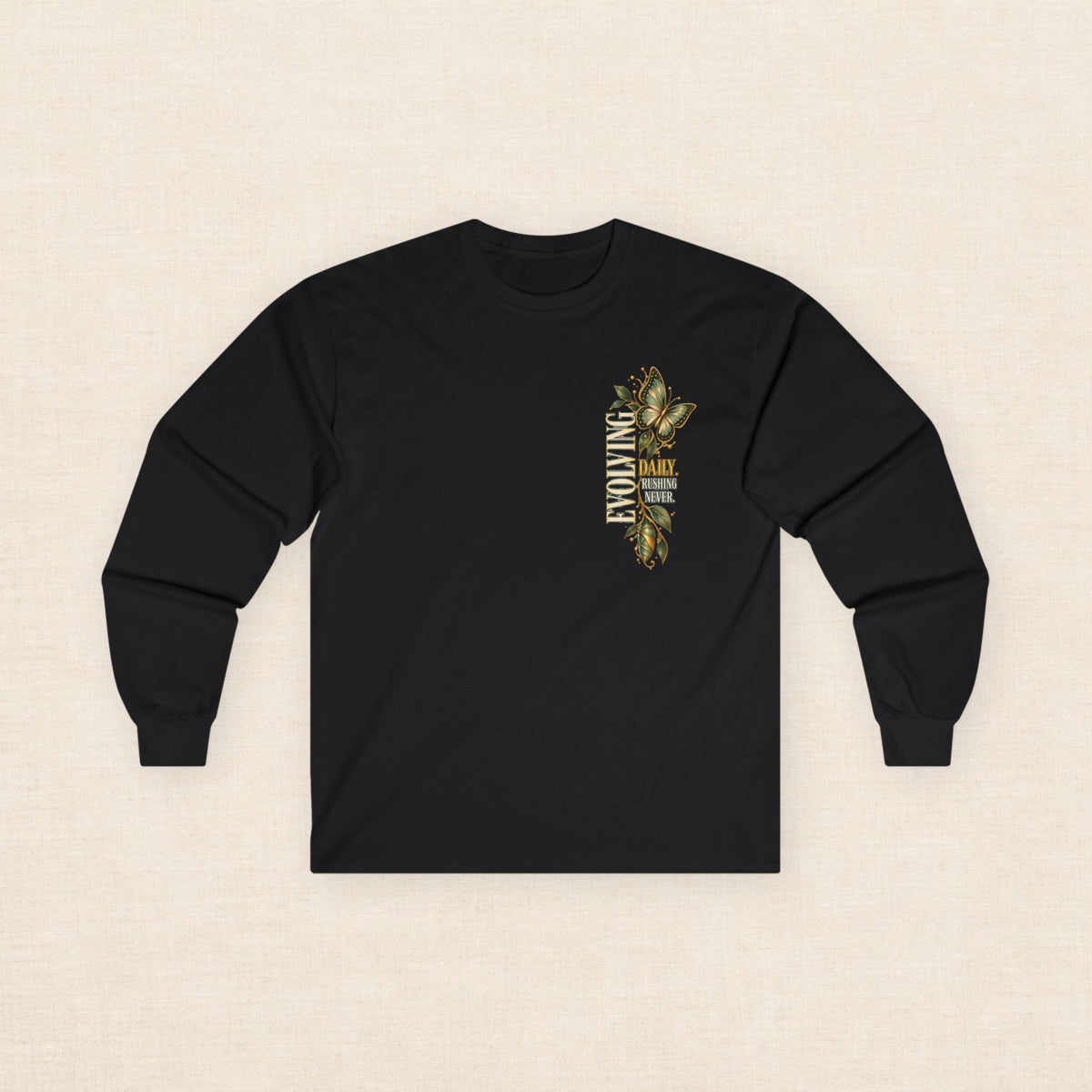Evolve at Your Own Pace Butterfly Botanical Long Sleeve Tee