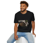 Letting Go T-Shirt — 'Letting Go' Inspirational Graphic Tee with Leopard & Bag Design