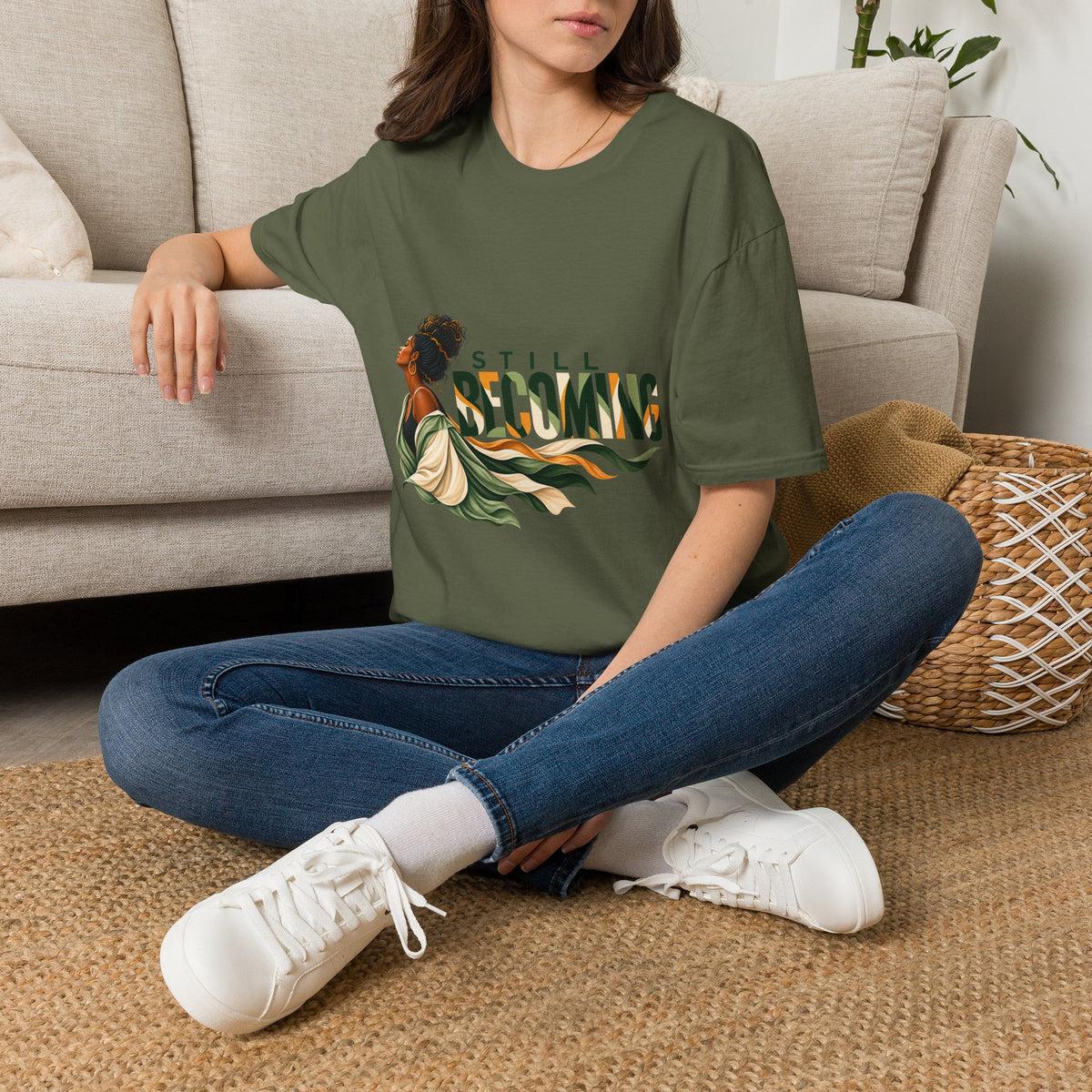 Still Becoming T-Shirt — Empowering Afrocentric Portrait Tee
