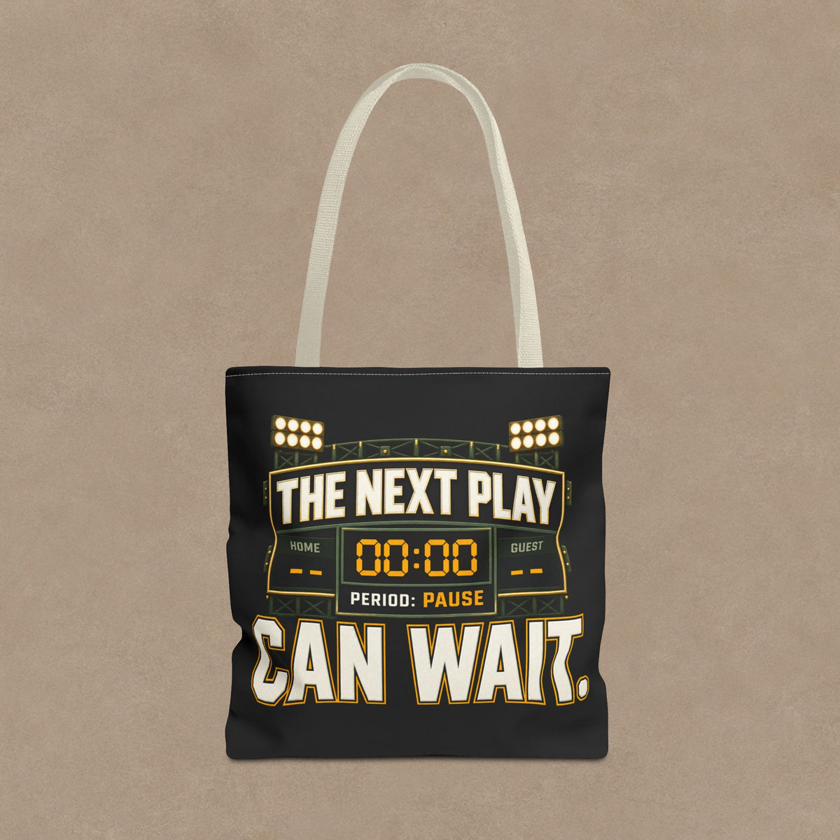 The Next Play Can Wait | Scoreboard Tote Bag