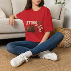 Letting Go T-Shirt — 'Letting Go' Inspirational Graphic Tee with Leopard & Bag Design
