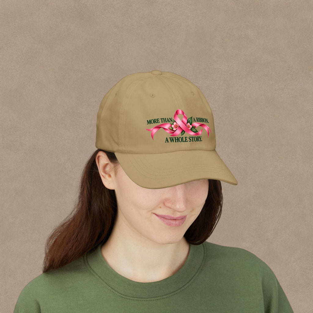 Breast Cancer Awareness Dad Cap — "More Than A Ribbon, A Whole Story"