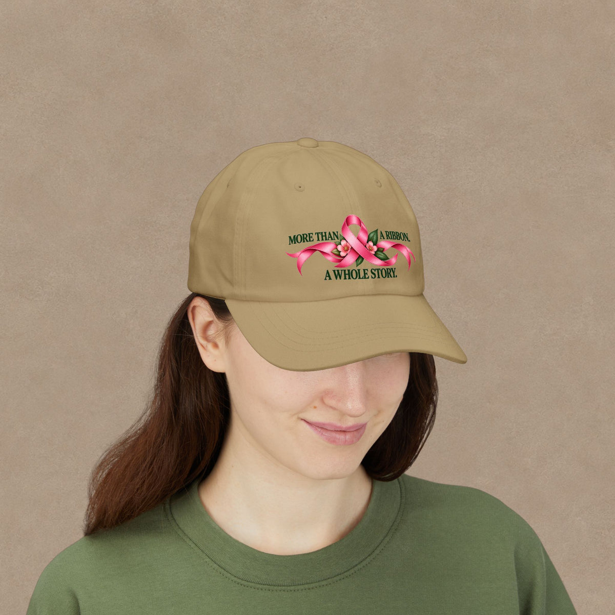 Breast Cancer Awareness Dad Cap — "More Than A Ribbon, A Whole Story"