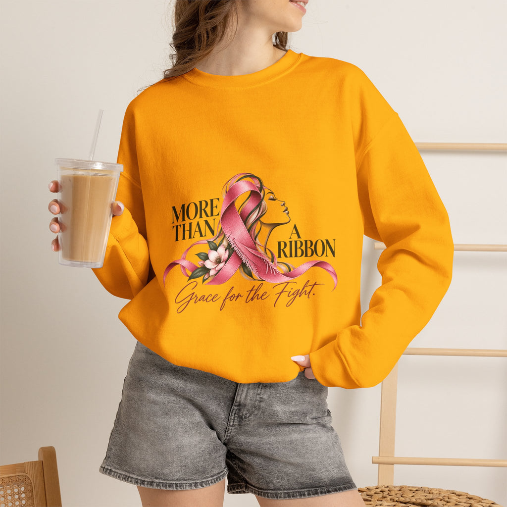 More Than A Ribbon. Space for the Fight. | Breast Cancer Awareness Crewneck Sweatshirt