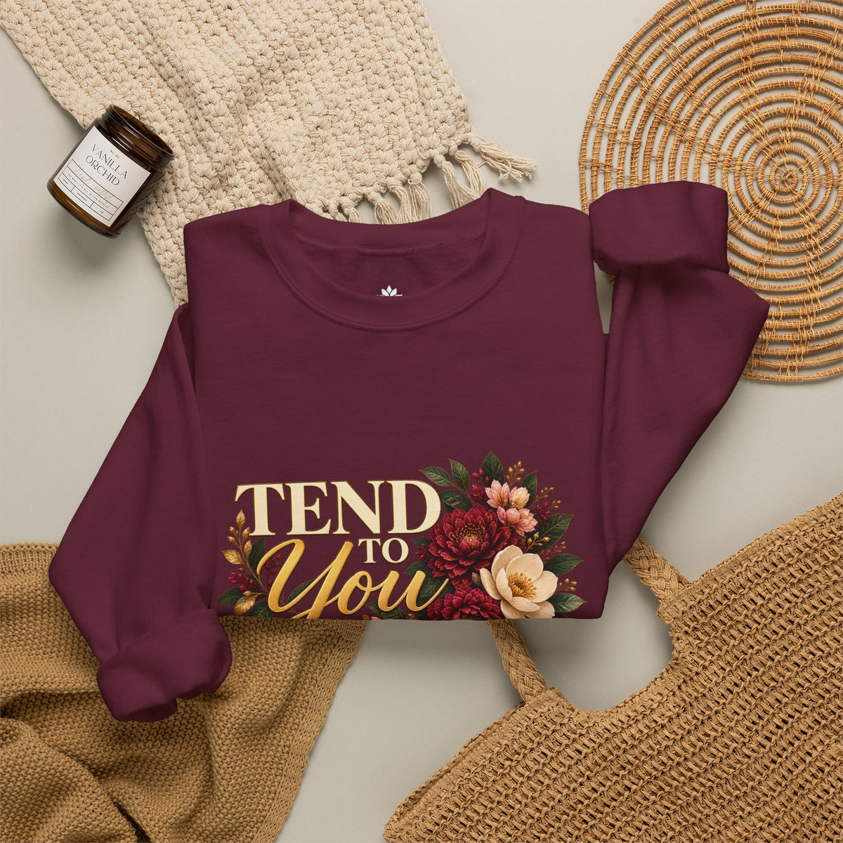 Tend to You Floral Self-Care Crewneck Sweatshirt