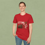 Letting Go T-Shirt — 'Letting Go' Inspirational Graphic Tee with Leopard & Bag Design