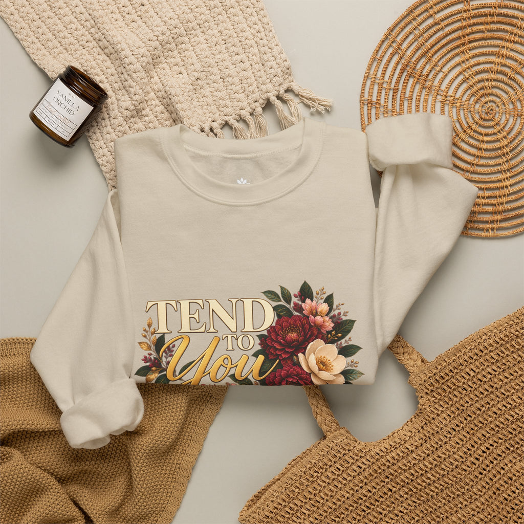 Tend to You Floral Self-Care Crewneck Sweatshirt