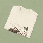 Letting Go T-Shirt — 'Letting Go' Inspirational Graphic Tee with Leopard & Bag Design