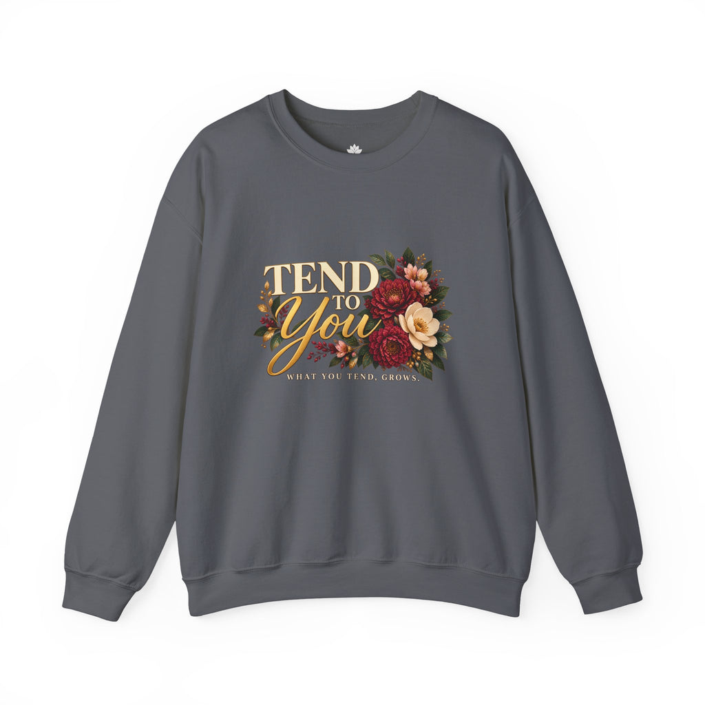 Tend to You Floral Self-Care Crewneck Sweatshirt