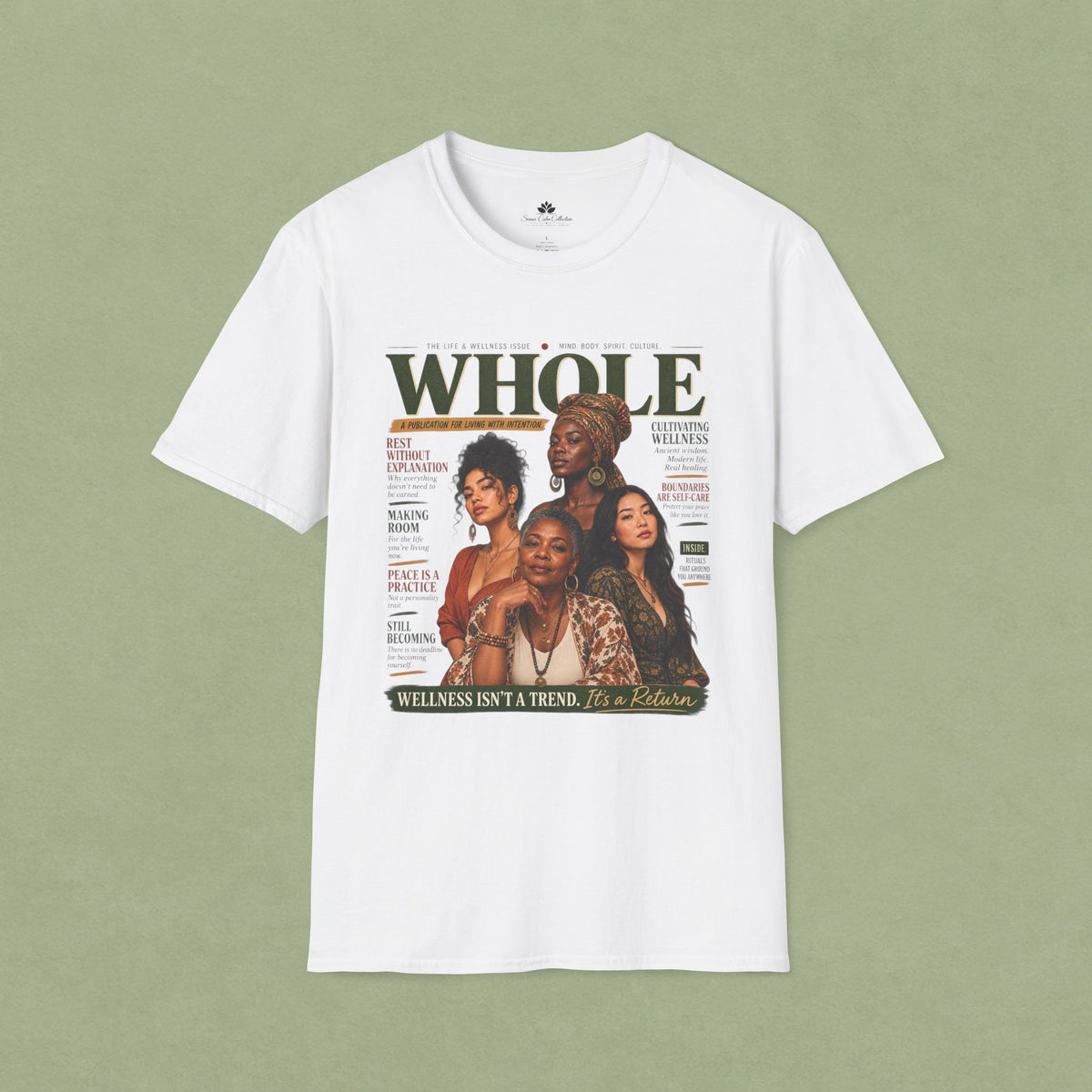 Whole Magazine Cover T-Shirt — Empowering Wellness & Black Women Graphic Tee