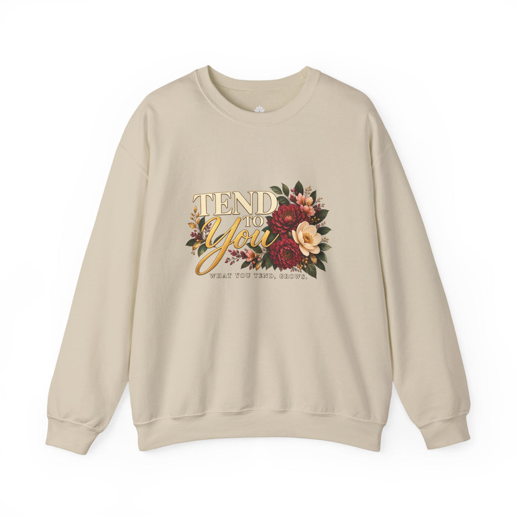 Tend to You Floral Self-Care Crewneck Sweatshirt