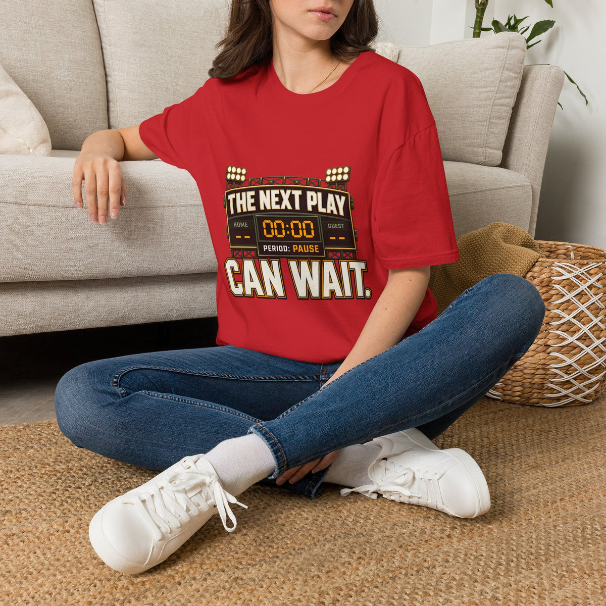 The Next Play Can Wait T-Shirt — Sports Scoreboard Graphic Tee