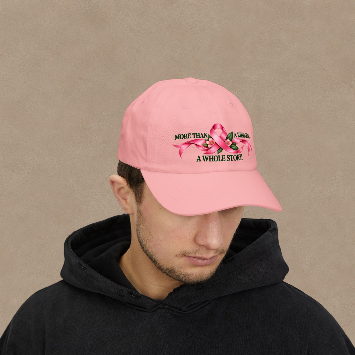 Breast Cancer Awareness Dad Cap — "More Than A Ribbon, A Whole Story"