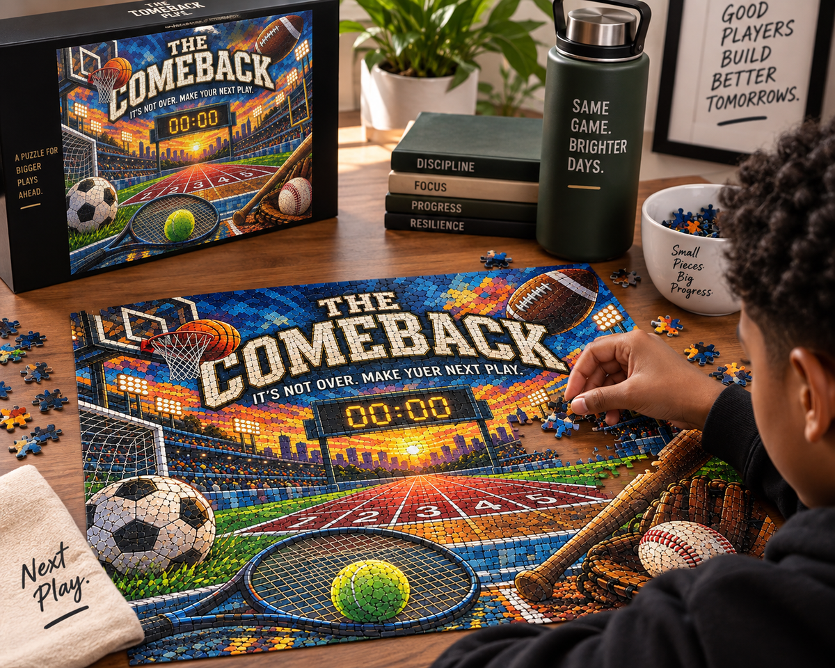 The Comeback Sports Puzzle — Motivational Stadium Jigsaw | 120 or 252 Pieces