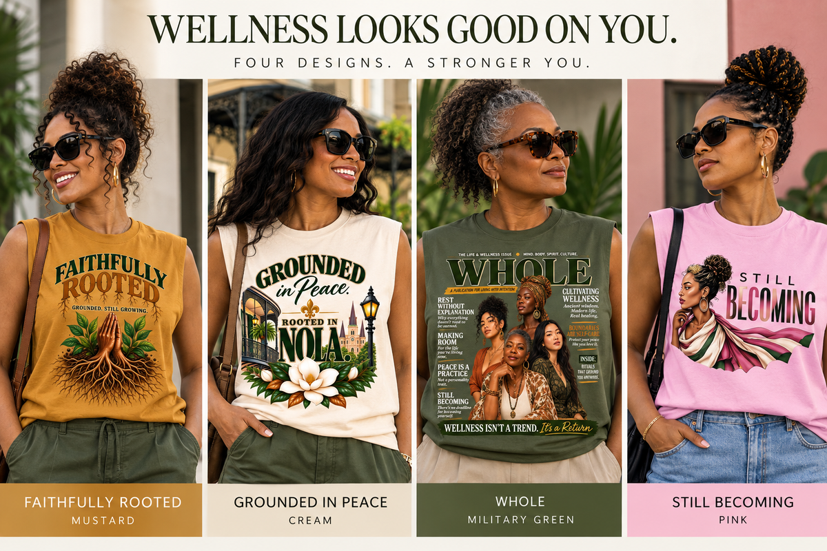 Grounded in Peace NOLA Muscle Tee — New Orleans Magnolia Souvenir