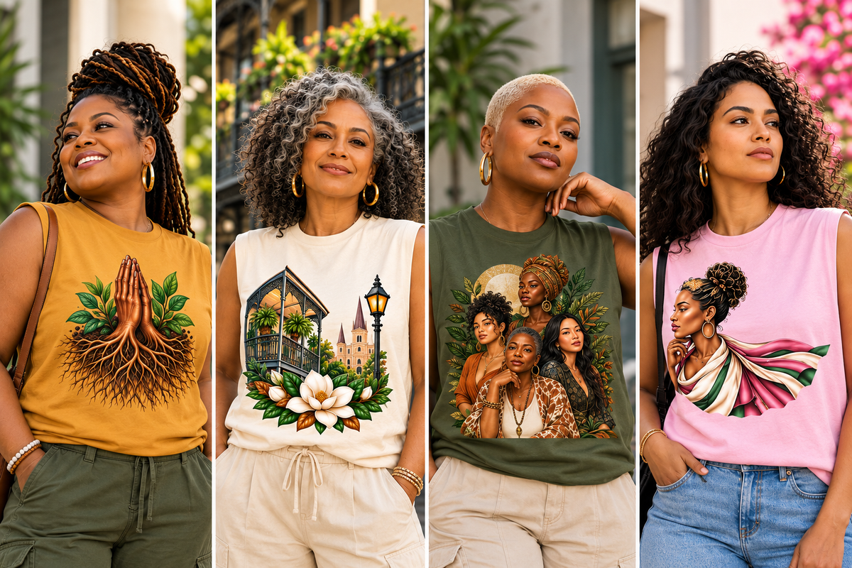 Grounded in Peace NOLA Muscle Tee — New Orleans Magnolia Souvenir