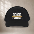 00:00 PAUSE Embroidered Snapback Trucker Cap