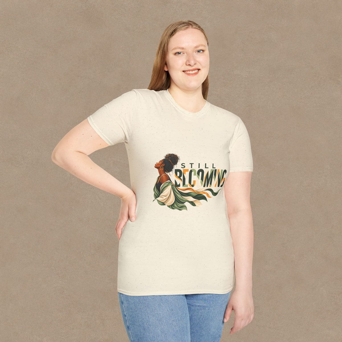 Still Becoming T-Shirt — Empowering Afrocentric Portrait Tee