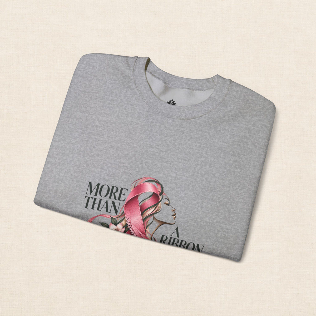 More Than A Ribbon. Space for the Fight. | Breast Cancer Awareness Crewneck Sweatshirt