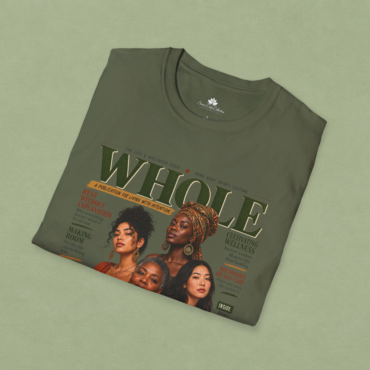 Whole Magazine Cover T-Shirt — Empowering Wellness & Black Women Graphic Tee