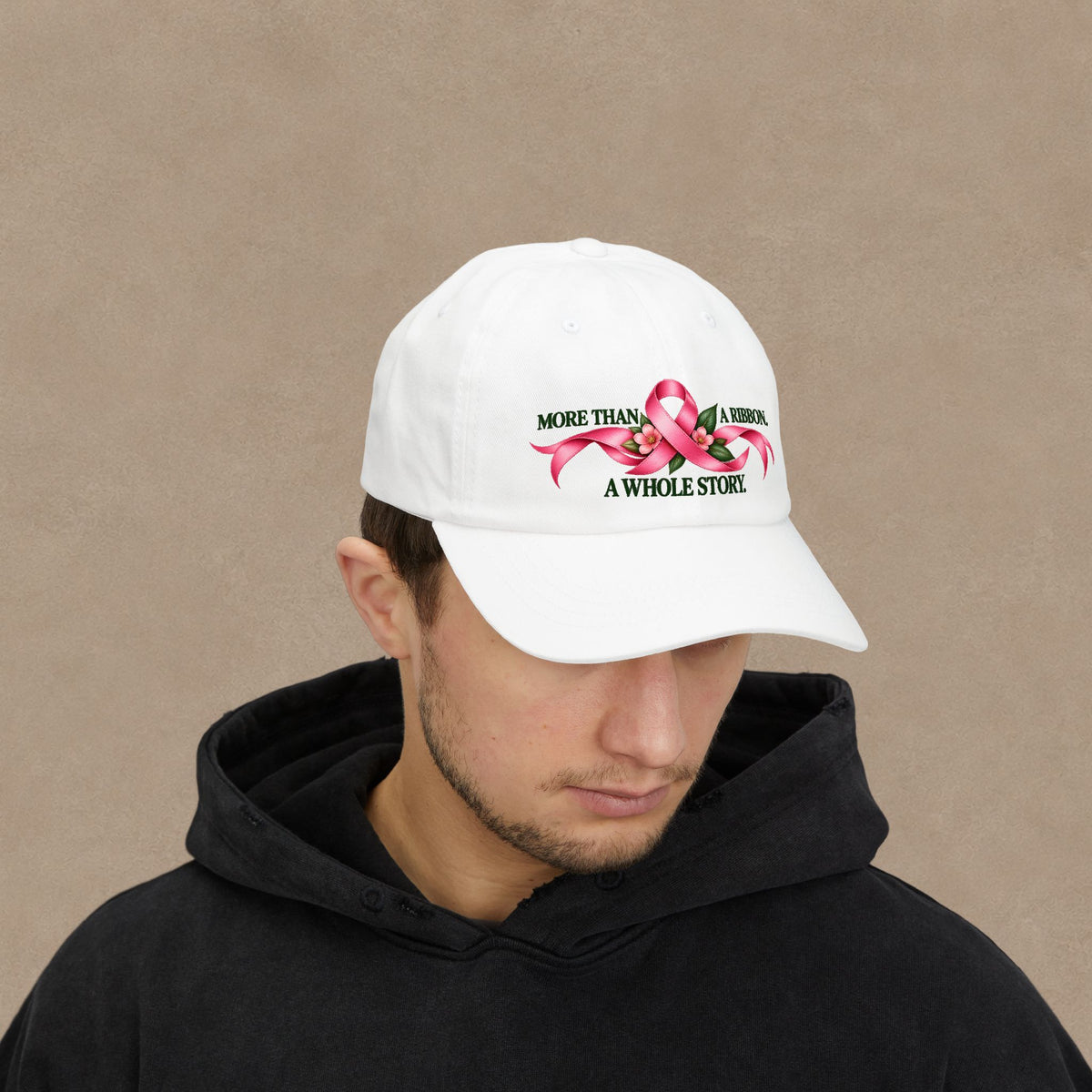 Breast Cancer Awareness Dad Cap — "More Than A Ribbon, A Whole Story"
