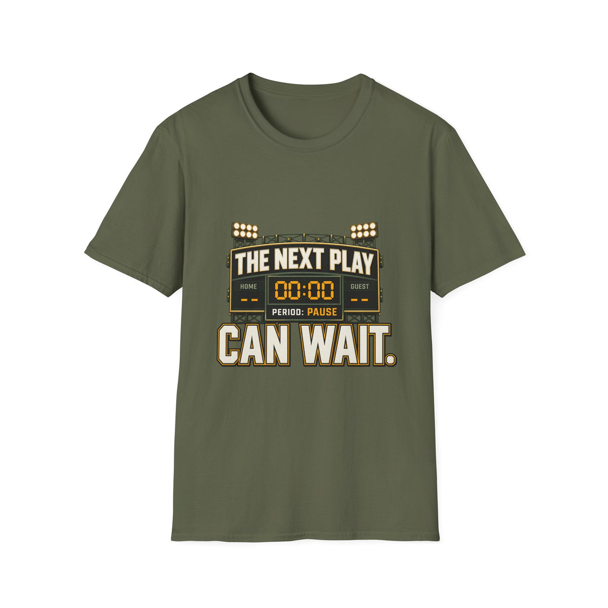 The Next Play Can Wait T-Shirt — Sports Scoreboard Graphic Tee