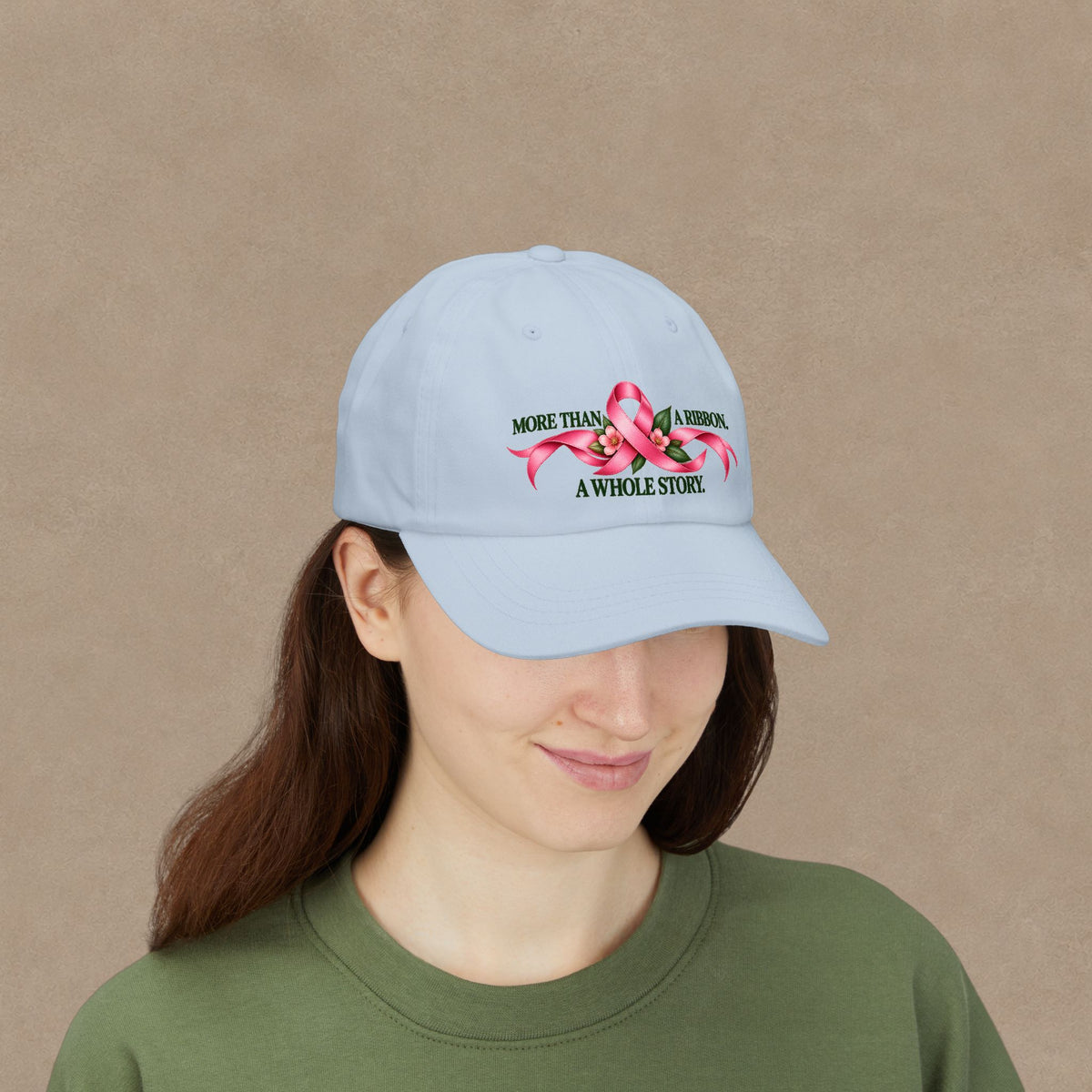Breast Cancer Awareness Dad Cap — "More Than A Ribbon, A Whole Story"