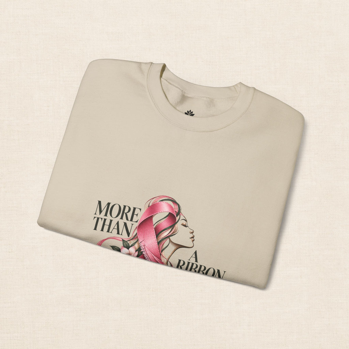 More Than A Ribbon. Space for the Fight. | Breast Cancer Awareness Crewneck Sweatshirt