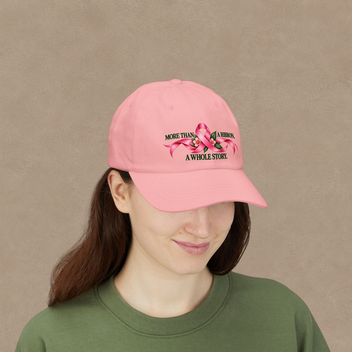 Breast Cancer Awareness Dad Cap — "More Than A Ribbon, A Whole Story"
