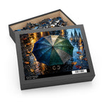 Covered — Rainy Cityscape Jigsaw Puzzle | 252 or 500 Pieces