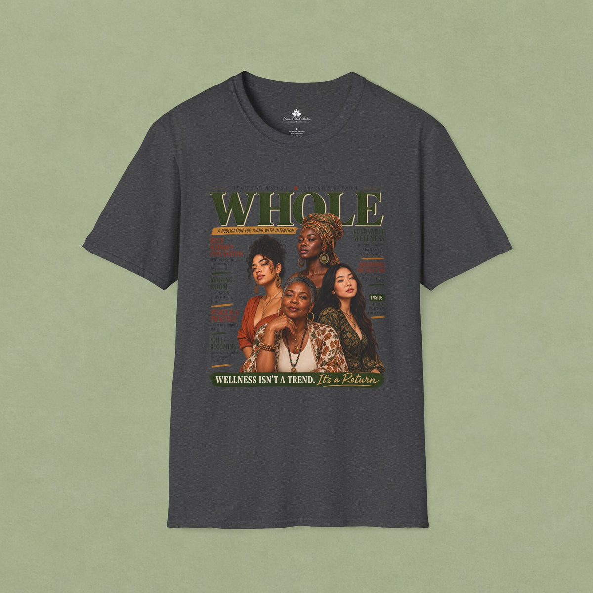 Whole Magazine Cover T-Shirt — Empowering Wellness & Black Women Graphic Tee