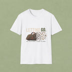 Letting Go T-Shirt — 'Letting Go' Inspirational Graphic Tee with Leopard & Bag Design