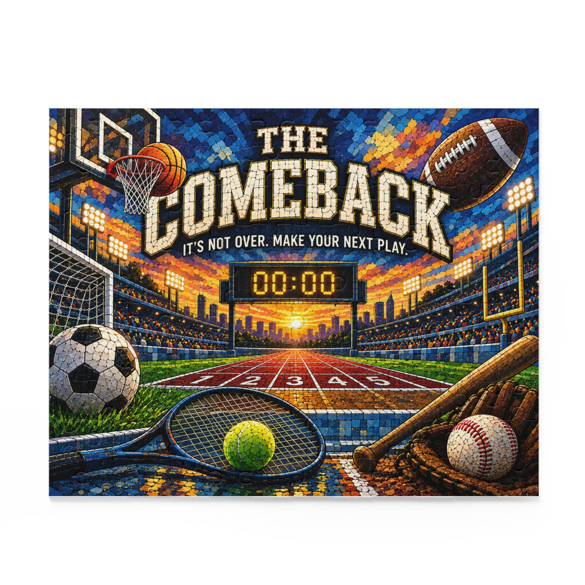 The Comeback Sports Puzzle — Motivational Stadium Jigsaw | 120 or 252 Pieces